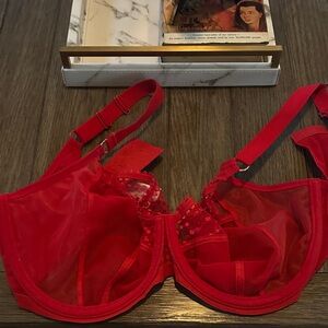 Elomi Vibrant Red Sheer Bra